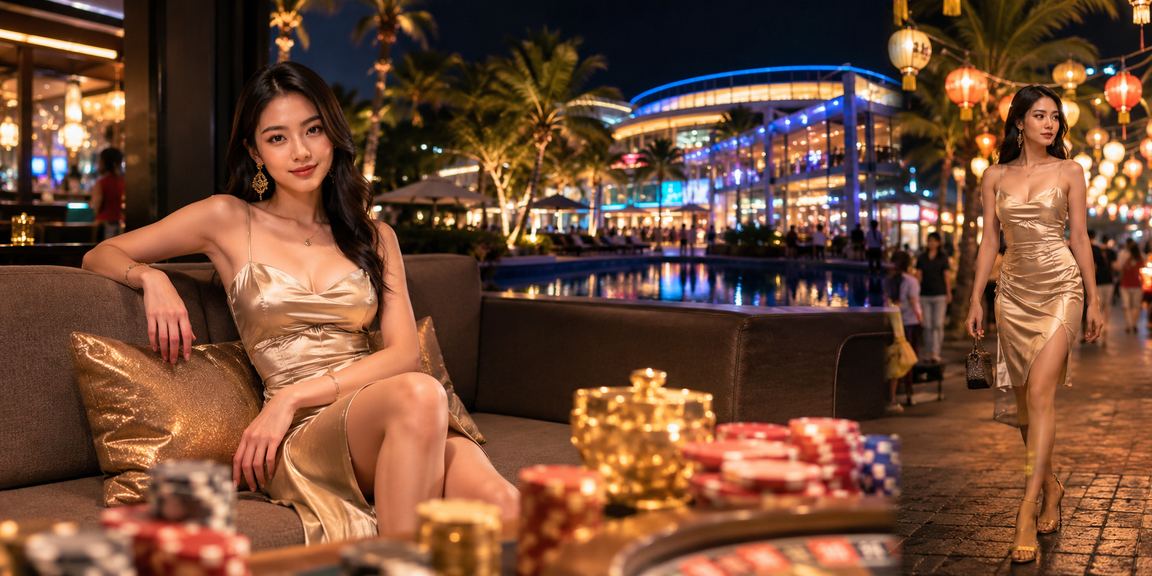 Người dùng Phú Quốc thư giãn tại chợ đêm và theo dõi kèo cá cược trên điện thoại